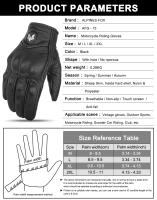 Guantes de Cuero Retro para Motocicleta Touch Screen Transpirable para Hombres y Mujeres - details 1