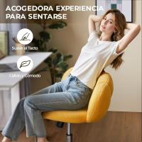 Silla de Escritorio Ergonómica Diseño Nube en Tejido Bouclé Altura Ajustable Ruedas Giratorias - details 11