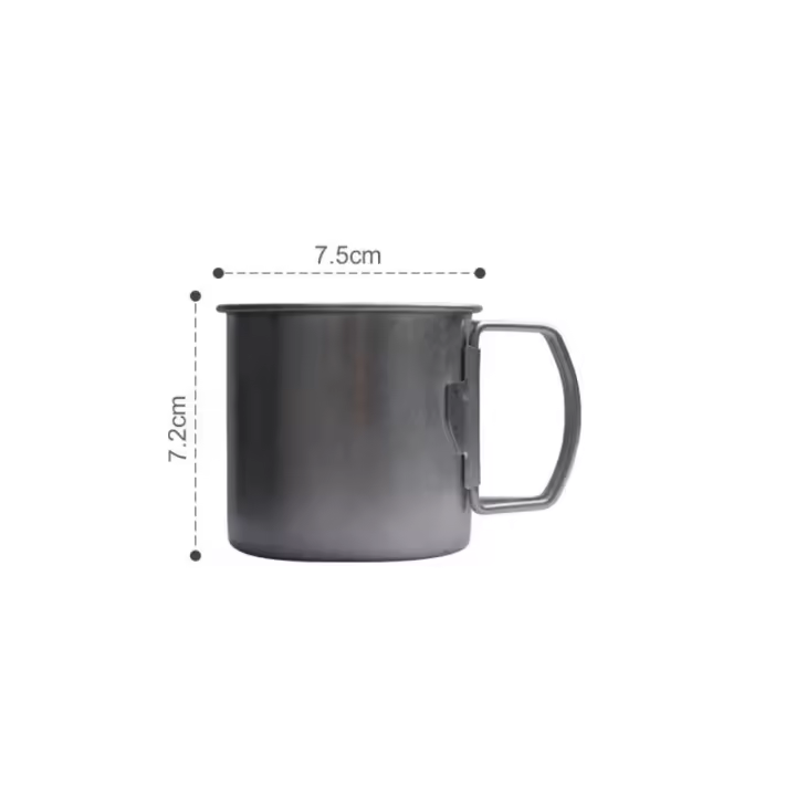 Taza de agua de acero inoxidable para acampar al aire libre, taza plegable de viaje para caminata natural, 260ml, nuevo - 1