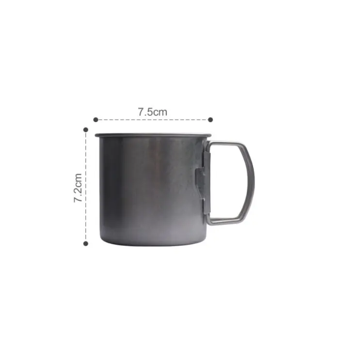 Taza de agua de acero inoxidable para acampar al aire libre, taza plegable de viaje para caminata natural, 260ml, nuevo - 1