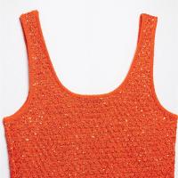 PB & ZA2025, tirantes anchos con lentejuelas, cuello cuadrado, tops con tirantes informales sencillos y sueltos, nueva ropa de verano para mujer - details 8