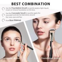 Set de 2 Brochas de Maquillaje Portátiles Brocha de Cejas Angulada y Brocha de Ojos para Sombra y Corrector - details 1