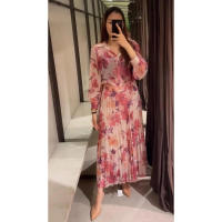 BUNO-Conjunto de dos piezas con estampado floral y manga larga para mujer, camisa informal con una hilera de botones y falda plisada de cintura alta - details 4
