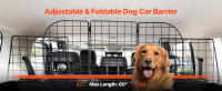 SucceBuy Barrera ajustable para automóvil para perros, ajuste universal de 36.6"-60", separador de mascotas de malla de alambre resistente para sedanes, camiones y SUV - details 0