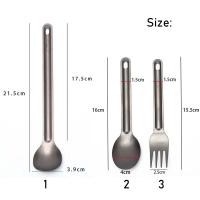 Cuchara De Titanio Con Mango Largo Para Camping Y Picnics Accesorios De Cocina Ambientales Utensilios De Cutlería Con Cuchara Y Fork EDC - details 1