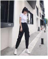 Ropa informal de cintura alta con bolsillo grande para mujer, pantalones tácticos sueltos, pantalones para correr de Hip Hop a la moda para mujer - details 2
