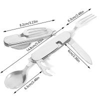 Juego de cubiertos multifuncionales para acampar, tenedor plegable de acero inoxidable, cuchara, abridor de cuchillos, villa desmontable, equipo de picnic VIE - details 12