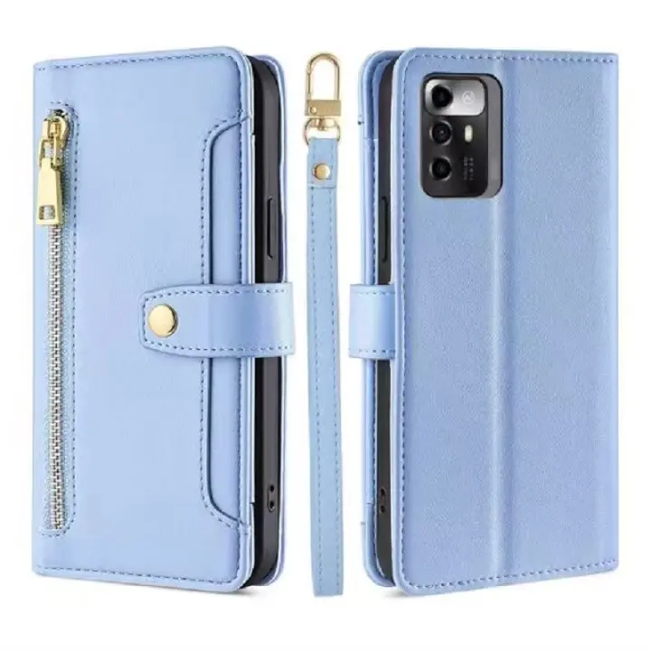 Funda Magnética Multifuncional de Piel para Mujer, Funda Protectora con Cremallera, Compatible con ZTE Blade A72 5G - 1