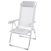 Silla plegable reclinable antivuelco Aktive, con cojín y reposabrazos, peso máx. 110kg, Material Textileno y aluminio, 44x55x101cm - details 0