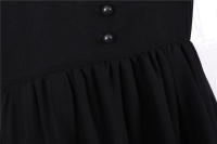 Elegante vestido de fiesta largo de gasa con cuello en V, mangas cortas tipo farol y color sólido para mujer, verano. - details 22