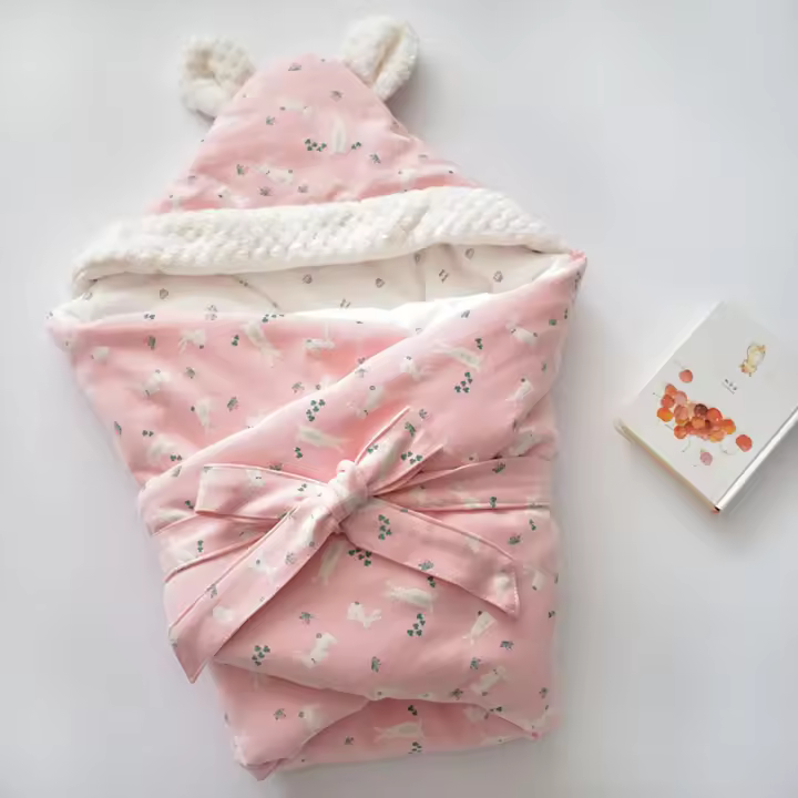 Manta para dormir para Bebe recién Nacido, envoltura de Capullo de bajo, 100% Algodón, ropa engrosada para nuevos nacidos de 0 a 12 meses - 1