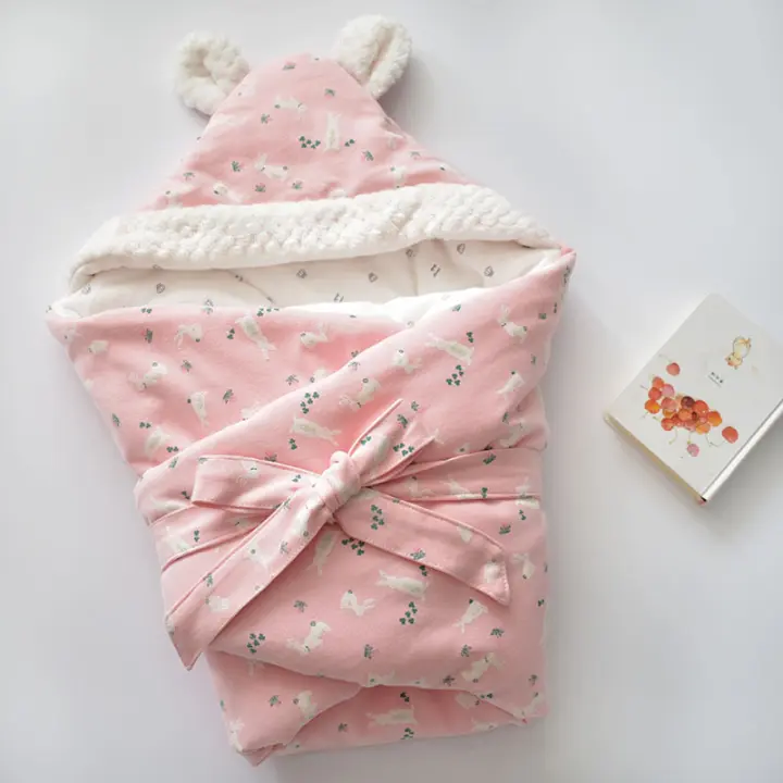 Manta para dormir para Bebe recién Nacido, envoltura de Capullo de bajo, 100% Algodón, ropa engrosada para nuevos nacidos de 0 a 12 meses - 1