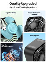 Ventilador portátil USB con 3 velocidades, ventilación giratorios de 360 °,para dormitorio, estudio y uso en la oficina - details 3