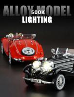 1:32 Mercedes Benz 500K Convertible de doble puerta Roadster Diecast modelo aleación Metal colecciones de coches Hobby decoraciones regalo amigo - details 7