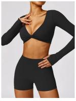 Conjunto de Yoga de 2 Piezas Traje Deportivo para Mujer Pantalones de Yoga con Manga Larga - details 31