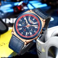 Reloj de Negocios Elegante CURREN 8392 Correa de Cuero de Lujo Estilo Retro Azul Verde Gris Marrón - details 11