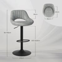 Taburete de Bar con Resaldo Diseño de Juego de 2 Taburete Giratorio 360° Altura Ajustable - details 22