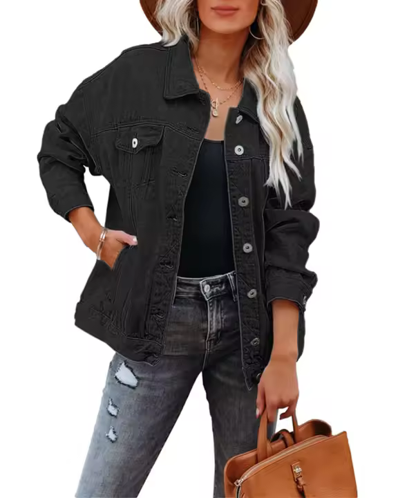 Chaqueta vaquera de moda para mujer, ropa de abrigo para mujer, ropa de exterior, otoño e invierno - 1