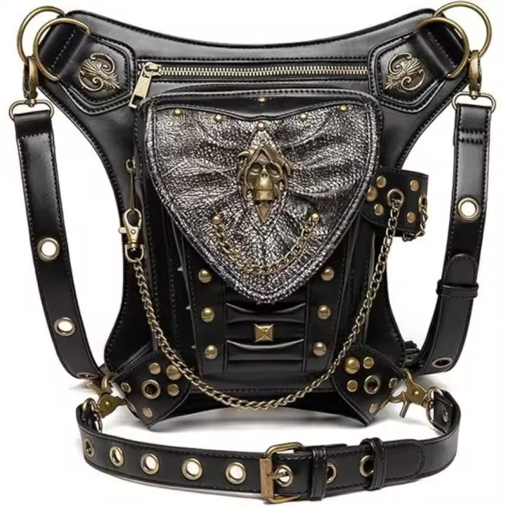 Verde Riñonera Mujer Steampunk Cintura Bolsa Fanny Pack - 1