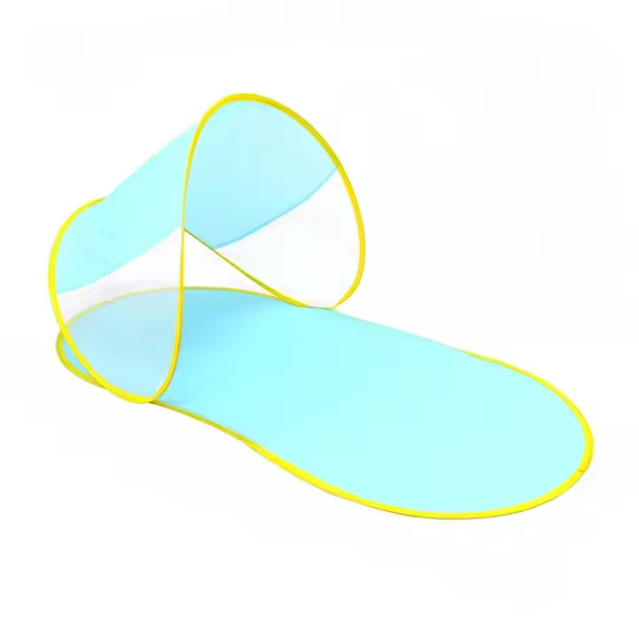 Carpa de playa para acampar con protección solar para exteriores, sin necesidad de construir, carpa de playa de apertura rápida, carpa de playa con forma de zapatilla azul - 1