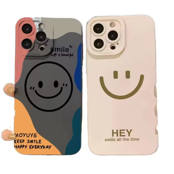 Teléfono Xiaomi de silicona con cara sonriente, funda de dibujos animados suave de lujo para Mi 13, 12, 11 Lite, 5G, 13T, 12T, 12X, 11T, Poco F5, X5, X4, X3 - 1