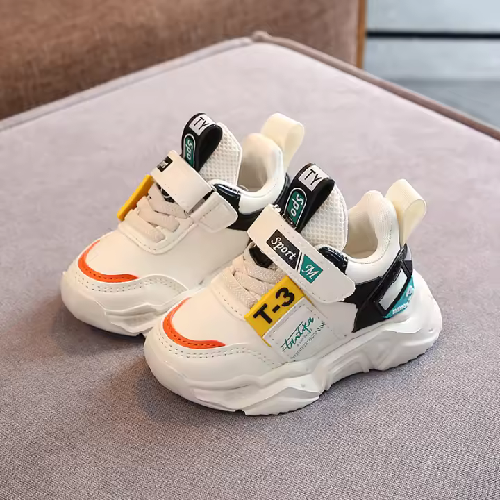 Nuevos zapatos de papá para niños de 1 a 5 años 3, para niños pequeños zapatos blancos, zapatos para bebés y niños pequeños - 1