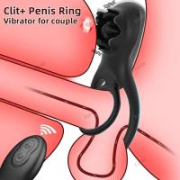Empaque privado SEXY Anillo Vibrador Vibrador Estimulador de Clítoris Juguetes Sexuales para Parejas Adultas para Hombres Vibradores Rosa Negra - details 0