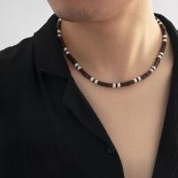 Collar de cuentas de madera con paneles para hombre - details 4