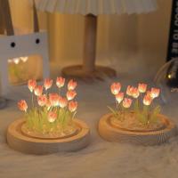 Flor de tulipán Artificial, adornos de luz nocturna hechos a mano, mesita de noche DIY, lámpara LED de noche, decoración de escritorio para dormitorio, regalos de cumpleaños, lámpara de mesa - details 11