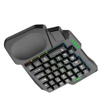 Teclado USB con cable para una mano, 35 teclas luminosas para juegos, tableta, ergonómico, colorido, reposabrazos - details 5