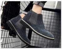Botines Chelsea de cuero de ante de vaca para hombre, botas de Motocicleta sin cordones, informales, a la moda, primavera y otoño, novedad - details 14
