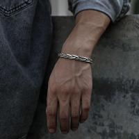 Pulsera de aleación para hombre, diseño tejido vintage, estilo urbano ajustable, regalo para hombre 2025 - details 1