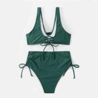Bikini hueco con tirantes atornillados en dos partes y un nuevo bañador sexy de cintura alta - details 14