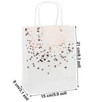 10 Uds. Bolsa de papel Kraft estampado en caliente bolsa de papel de amor bolsa de papel Kraft de cumpleaños con asa para compras de fiesta - details 1