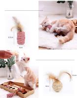 Juego de Juguetes Divertidos para gatos, productos interactivos y divertidos, juguete esponjoso con varilla larga, pluma natural, productos para mascotas encantadoras, 1 Juego - details 5