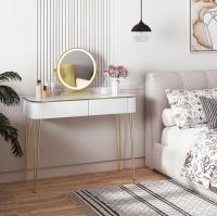 Tocador, escritorio de tocador con espejo, luz LED, iluminación ajustable de 3 niveles, mesa de maquillaje y cosméticos, cajones grandes, escritorio - details 8