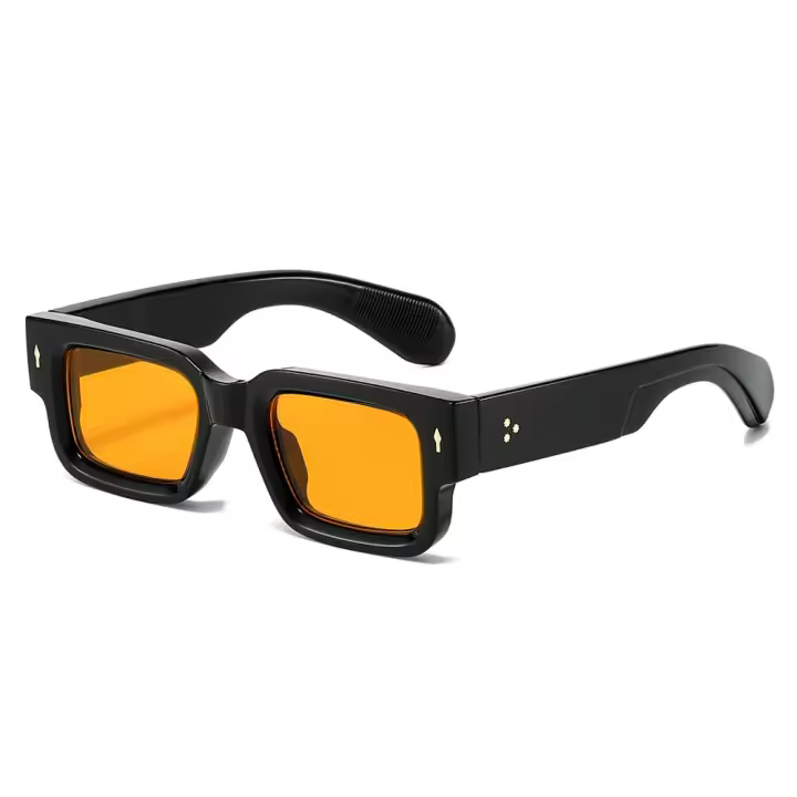 2025 Gafas de sol cuadradas de color naranja de alta calidad a la moda para mujeres y hombres, gafas de sol de montura gruesa de diseñador de lujo, gafas clásicas - 1