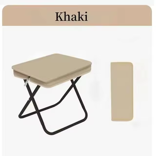 Estuche para lápices plegable para exteriores, taburete pequeño con bolsillo para lazo, taburete de pesca portátil, camping, viajes, silla de bolso de ocio - 1