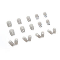 Uñas artificiales de mariposa para mujer, manicura Popular de 24 piezas, larga presión, decoración artesanal - details 2