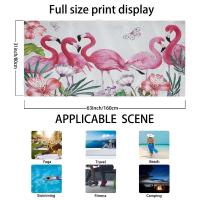 1 pieza de toalla de playa con estampado de flamenco rosa de 160x80 cm, tela de fibra ultrafina suave engrosada y agrandada - details 6