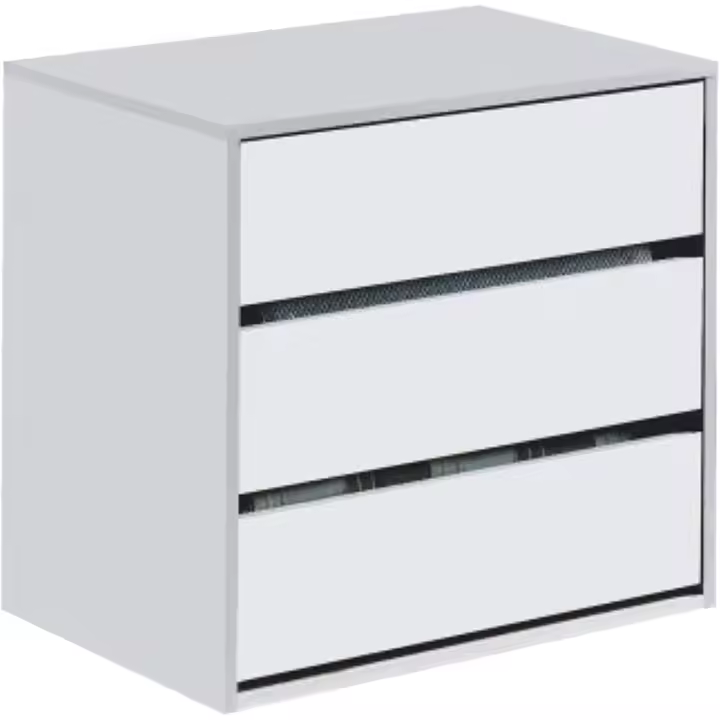 Cajonera, Cómoda con Tres cajones, Acabado en Blanco Mate, Dimensiones: 60 cm (Ancho) x 57 cm (Alto) x 44 cm (Fondo) - 1
