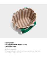Bolso de Mano de Rayas Nuevo Bolso de Moda para Mujeres Bolso Tejido de Gran Capacidad - details 4