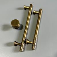 Tiradores de armario de bronce, pomos de puerta antiguos, manija moleteada de latón macizo, tiradores de armario, barra en T, tirador de puerta de muebles - details 4