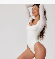 Body de yoga de manga larga para mujer, ropa deportiva transpirable para ballet, danza y gimnasio, mono con parte inferior de color sólido - details 3