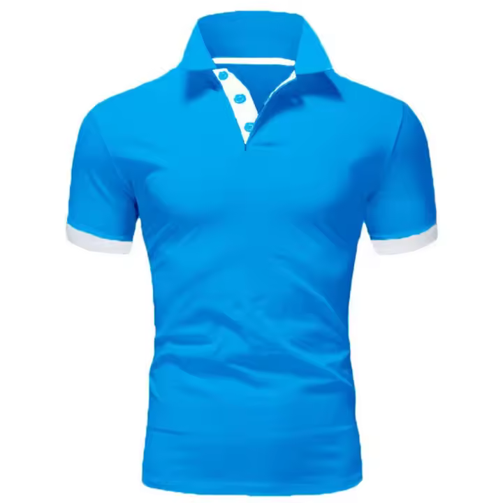 Polo ajustado de manga corta para hombre, Camisa lisa con cuello suave, informal, para trabajo, Golf, senderismo, color rosa - 1