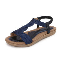 Sandalias de verano, nuevas sandalias de moda con diamantes de agua, zapatos casuales de mujer, planas, con cinturón elástico de moda y punta cerrada. - details 1