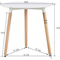 Juego de Mesa de Comedor y Sillas, 1 Mesa Redonda de 80 cm + 4 Sillas Blancas, de Diseño Nórdico - details 31