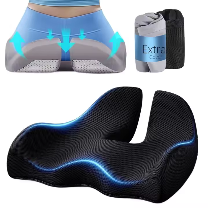 Cojín de Asiento de Memoria Extra Cubierta Benazcap Cojín de Silla Ergonómica para Alivio del Dolor de Ciática y Cadena Tailbone Ideal para Silla de Oficina, Silla de Juego y Coche Conjunto Casual para Hombres - 1