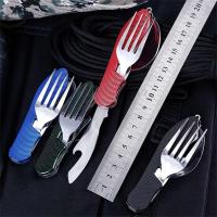Juego plegable, combinación de cuchillo y tenedor, cuchara multifuncional para actividades al aire libre, equipo deportivo para picnic y camping - details 2