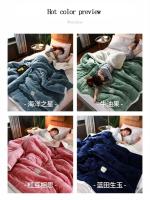 Mantas cálidas para la cama, edredón de franela gruesa de 3 capas, suave y cómodo, lavable, Otoño e Invierno - details 9